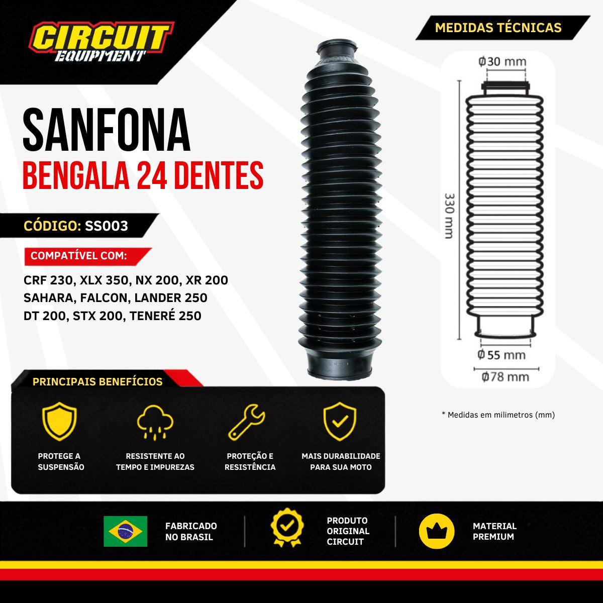 Sanfona de Bengala 24 Dentes