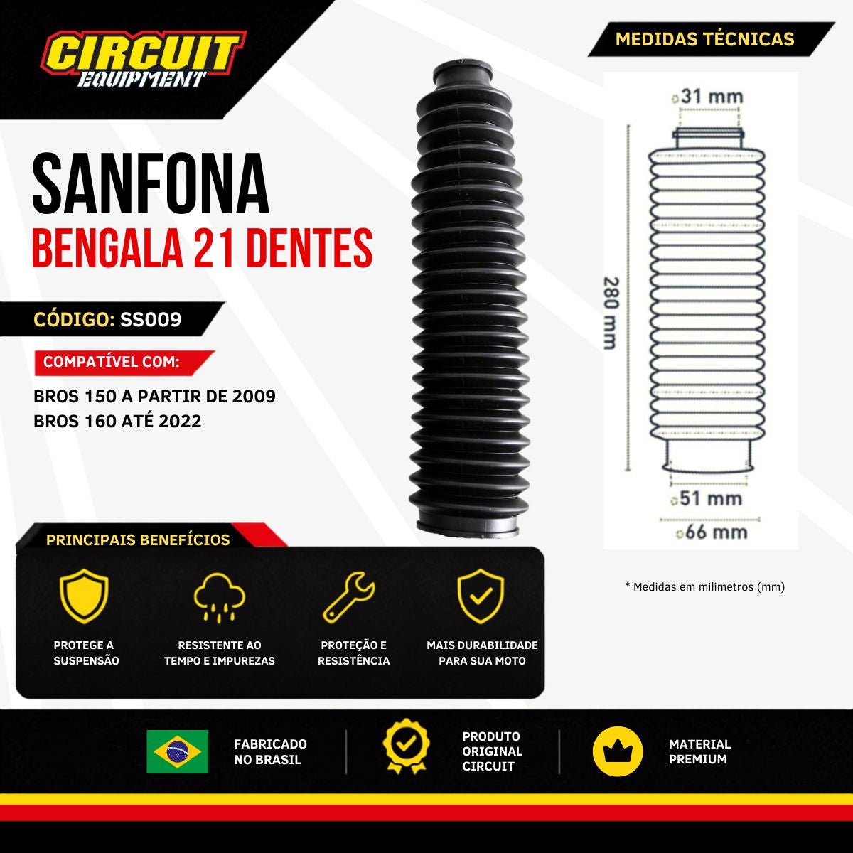 Sanfona Bengala 21 Dentes